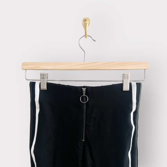 ZARA Black Leggings Green Side Stripe (Sz S) - Picture 3 of 7